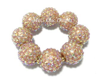 Baby, Toddler, Girls, Teen, Ladies All Bling Gold Sparkle Chunky bracelet - Champagne gold chunky bracelet - Flower girl bracelet