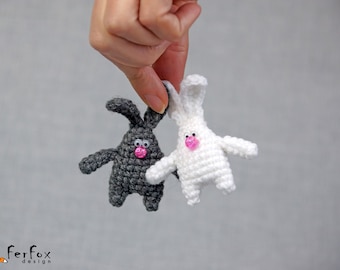 Bunny Brooch, rabbit pin, crochet pin, animal brooch, children jewelry, funny brooch, animal pin