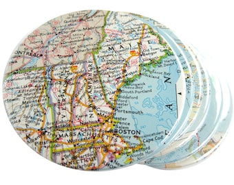 Map Coasters // Choose Your Own Set of 6