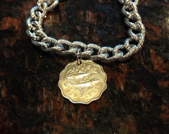 Bahamas 10 cents coin bracelet