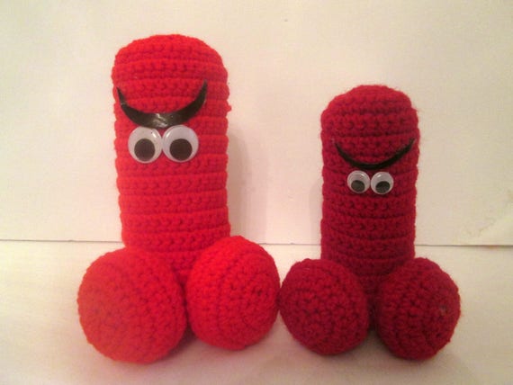 Big Red Penis Angry Penis Red Hot Dick Crochet Red Cock