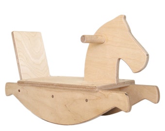 Wooden Rocking Horse - Baby Gift - Handmade Wooden Toy - Nursery Decor