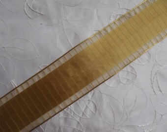 1 meter 66 armed 4 cm Golden taffeta Ribbon