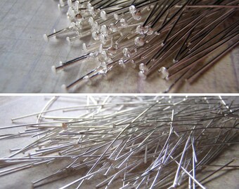 Silver Plated Head Pins 2 Inches 21 or 24 Gauge 144 Pieces