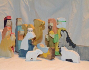 Wooden Nativity Play set Waldorf style