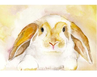 Rabbit Painting, bunny print, Watercolor painting, giclee print, animal art