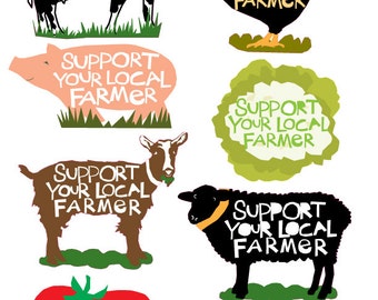 Support your local Farmer bumper sticker collection 8 different designs