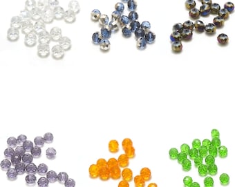 10 large beads Crystal "faceted rondelle" 10 x 7 mm, color choices