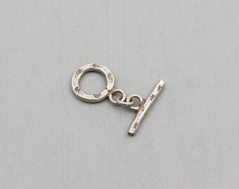 Karen Hill Tribe Silver Toggle Clasp, stamped fine silver clasp, Thai silver, jewelry findings