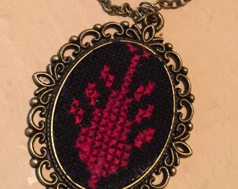 Cross stitch necklace