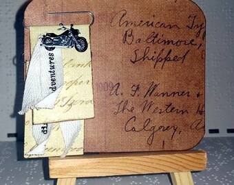 2 Motorcycle Themed Altered Paper Clips