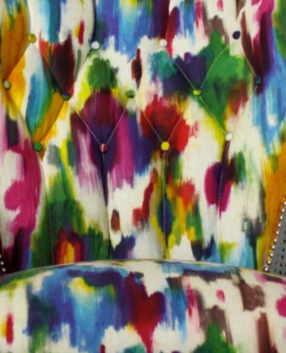 Items similar to Jewel toned watercolor fabric by the yard on Etsy