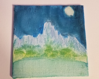 Glacier Miniature Watercolor Painting