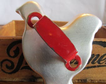 Vintage Hen Cookie Cutter with Red Handle