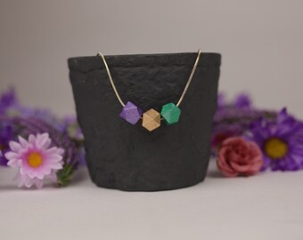 Mardi Gras wooden bead necklace