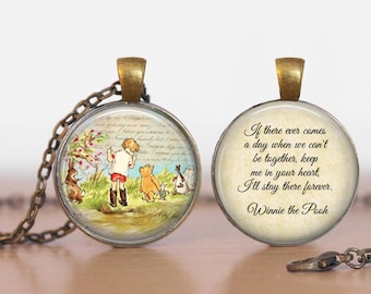 Winnie the Pooh Double Sided Pendant Double Pendant Two Sided Necklace