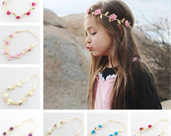 Baby Flower Hair Garland-Leaf Headband-Festival Headband-Leaf and Flower Headband-Hair Garlands-Girl Headband-Hair Accessories