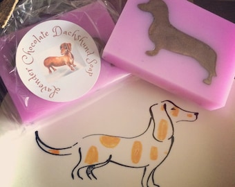 Lavender Chocolate Dachshund Soap