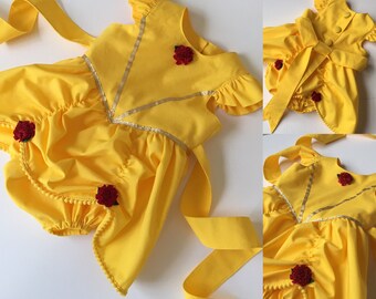 Belle Romper - Belle Costume - Belle Birthday Outfit - Belle dress - Beauty and the Beast - Beauty and the Beast costume