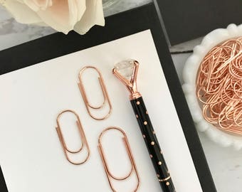 Mini Wide Rose Gold Paperclips