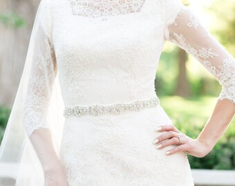 Thin bridal belt - bridal sash - rhinestone bridal belt - wedding dress belt - bridal belt - bridal dress belt - bridal sashes and belts