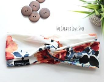 Stunning Island Bloom Floral Headband - Turban Headband - Bow Headband - Top Knot - Baby Child Adult - Buy One Give One