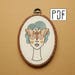 PDF pattern - Skull Butterfly Girl with Blue Hair Hand Embroidery Pattern (PDF modern embroidery pattern)