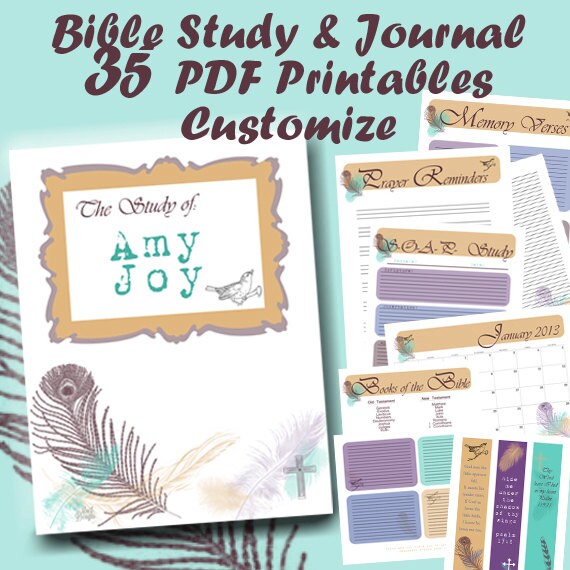 Items Similar To Pdf Bible Study Journal And Notes 35 Printables Custom Prayer Reminders Topical Bible Study Template