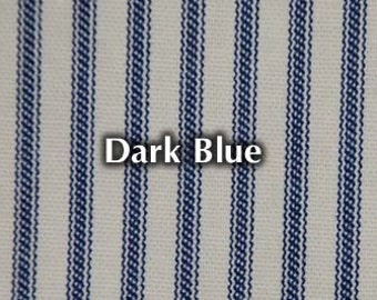 NEW Dark Blue Striped Bed Ticking Fabric Material Per Yard
