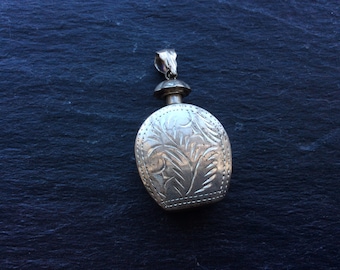 Perfume pendant sterling silver engraved SALE