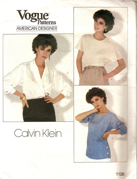 1980s Vintage Vogue Sewing Patterns Calvin Klein Wrap