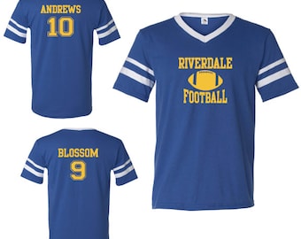 Riverdale Football Jersey Sports V-Neck Jersey Archie Andrews 10 Jason Blossom 9 River Vixens Football Season Captain South Serpents