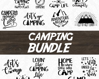 Camper SVG - Happy Camper SVG - Camping SVG - Camping Bundle - Camping Clip art - Camping Life - Adventure svg - Summer svg - Cutting file