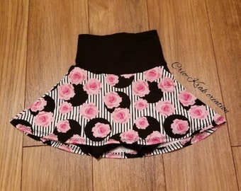 Jupe-short 12mois fleur ligné