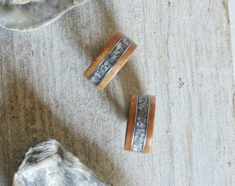 Beach Wedding // Wood and Oyster Shell //Unique Gift //Wedding Band //Coastal Inspiration