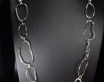 Silver sautoir necklace