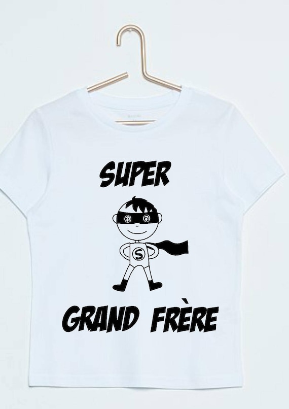 T-shirt « Grand Frère » Pour Annonce Grossesse – Cadeau Original Frère Aîné – Imprimé En France, Coton 100%