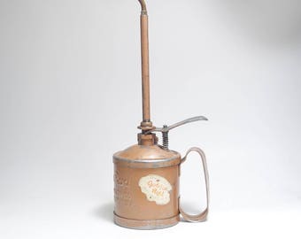 Mid Century Golden Rod 1 Pint Spring Pump Oil Can, Golden Rod Hot Rod Oiling Can, Long Spout Precision Oiling Can, Heavy Duty Oil Can, Oiler