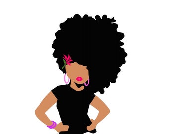 Afro Girl SVG digital Cutting File for Cricut Silhouette SVG Downloadable File