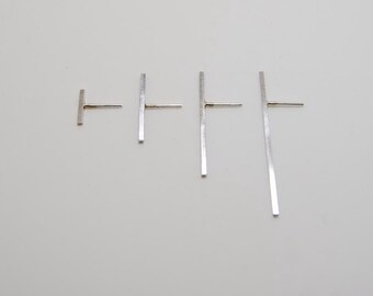 Pillar and Post - Silver Bar Earrings in Four Sizes
