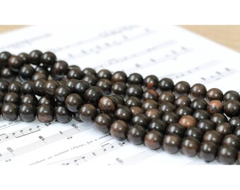 Set of ebony wood beads 7 - 10mm