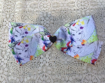 Tinkerbell Sketch Ribbon Hair Bow / Fairy / Peter Pan / Girls