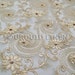 Jasmine Lace Fabric in Champagne - Bridal Lace Fabric w/ a Beautiful Sequins Embroidery Throughout - Perfect For Weddings and Special Events