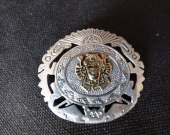 Peruvian sterling silver brooch