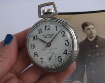 Vintage Westclox Pocket Watch, Westclox Scotty, Non Working, Gentleman's Watch, Steampunk, Retro, Made U.S.A.