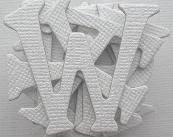 WHiTE Shimmer - Chipboard Alphabet Letters Die cuts - 1.5" tall