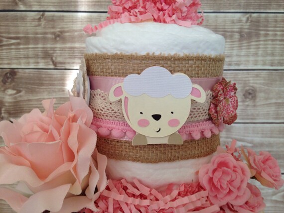 Rustic Vintage Farm Diaper Cake Shabby Chic Pink And Burlap Baby Shower Centerpiece Lamb For Girls Rustic Vintage Farm Diaper Cake Shabby Chic Pink And Burlap Baby Shower Centerpiece Lamb For Girls