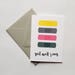 Colorful Bandaid Get Well Soon Single Greeting Card with Matching Gray Envelope
