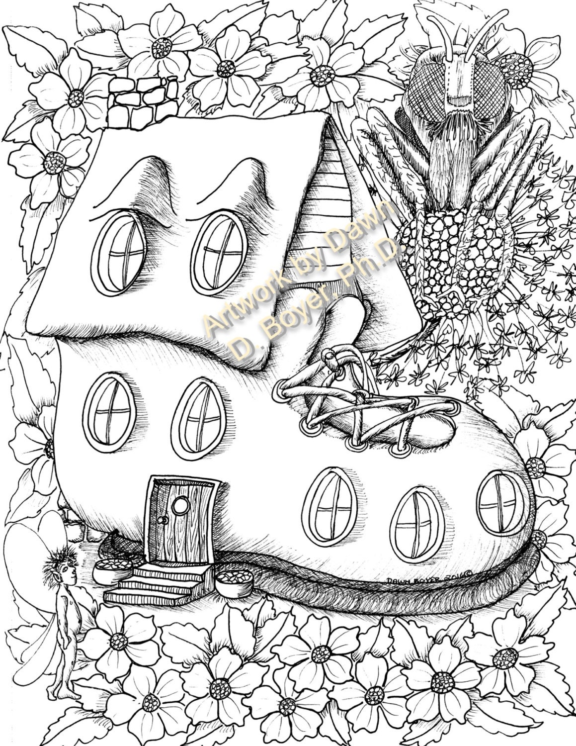 Fairy Houses and Fairy Doors Vol 3 and 4 Individual Coloring