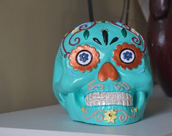 Hand-painted Day of the Dead Skull